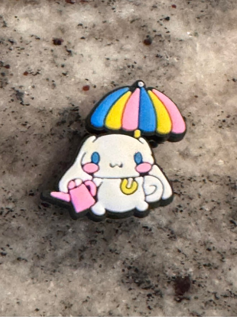 CROCS Cinnamoroll Character Jibbitz Charm with Pink, Blue & Yellow Umbrella
